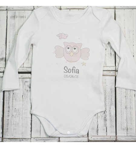Babero con bolsillo delantero y body personalizado