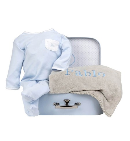 Canastilla Maleta Manta y Pijama para Recién Nacido