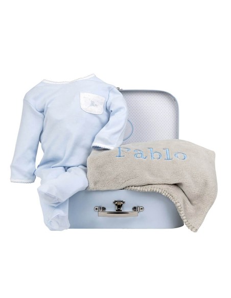Canastilla Maleta Manta y Pijama para Recién Nacido
