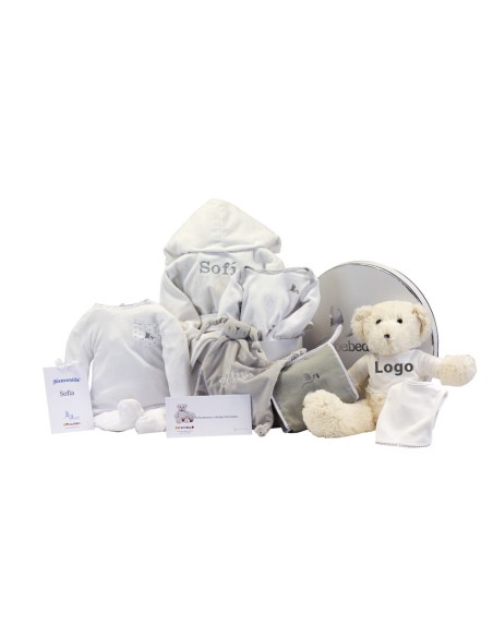Canastilla Set de Huellas Manta Body y Oso de Peluche