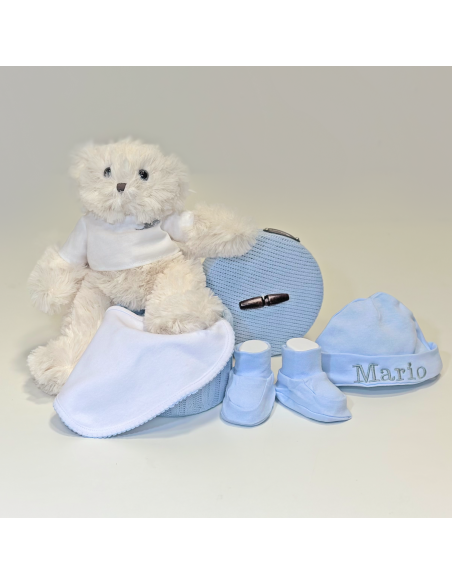 Conjunto patucos manoplas y gorro personalizado