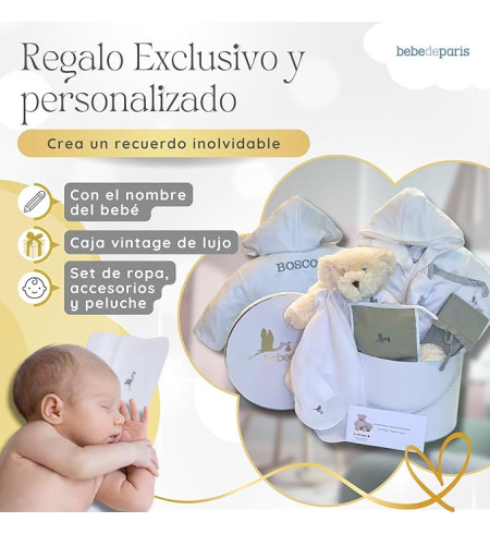 Personalized Baby Hamper with Embroidered Bathrobe | Luxury Gift – Bebedeparis.com