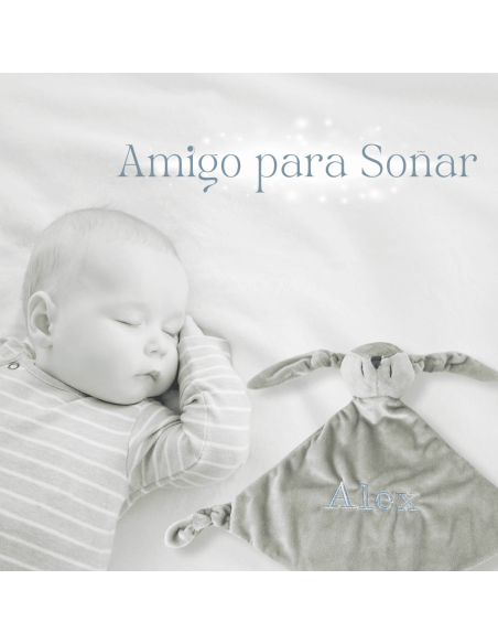 Doudou and 2 Personalized Pacifiers with Baby’s Name | Includes Pacifier Clip