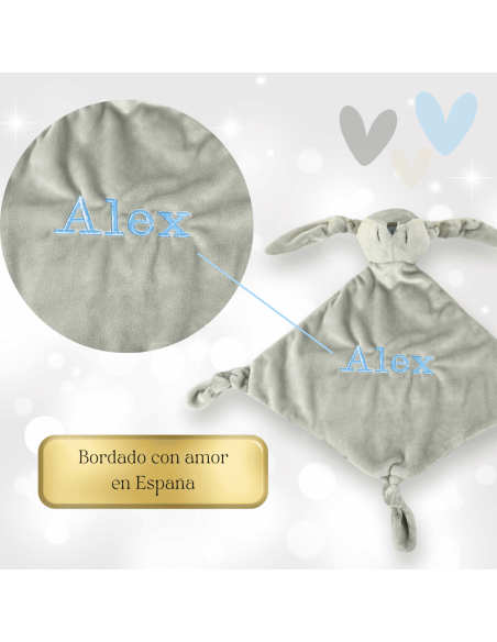 Doudou and 2 Personalized Pacifiers with Baby’s Name | Includes Pacifier Clip