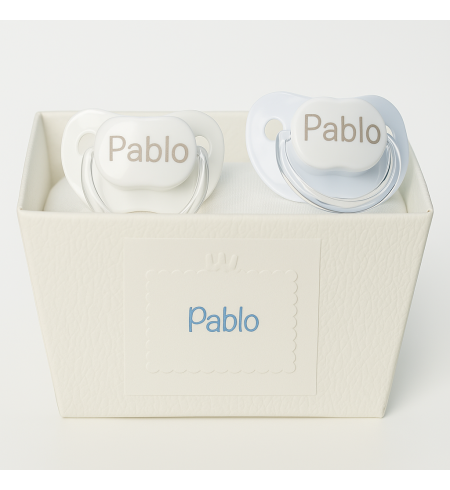 Set of 2 Pacifiers and Bib | Practical and Adorable Baby Gift