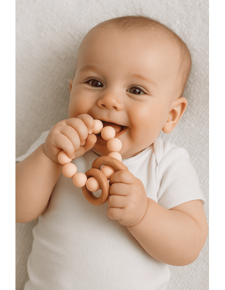 Personalized Set: Pacifier, Bib, Pacifier Clip & Silicone Teether | Baby Gift