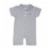 Baby Polo Bodysuit Short Sleeve Grey