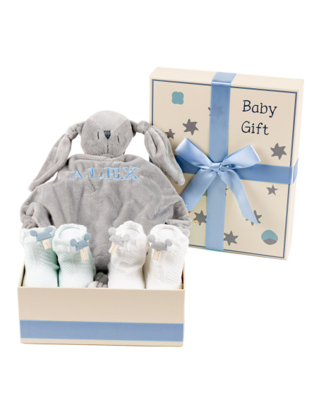 Baby Gift Box with Embroidered Dou-Dou and Socks – Personalized Newborn Present