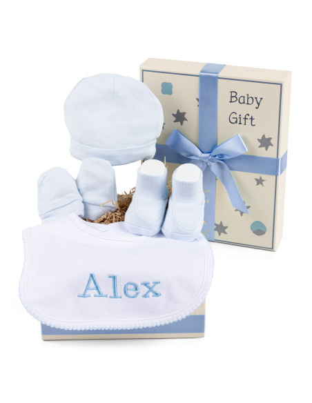 Gift Box with Cotton Set and Personalized Bib – Perfect for Newborn Girl