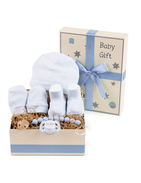 Gift Box with Cotton Set, Pacifier & Clip – Softness & Safety for Baby