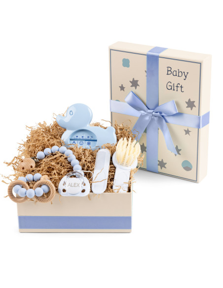 Gift Box with Teether, Brush and Thermometer – Gentle Care for Newborn