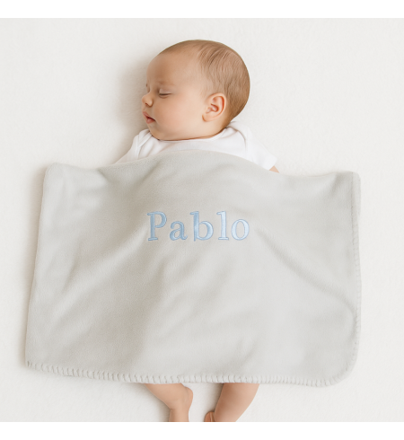 Baby Hamper with Embroidered Blanket & Teddy Bear | Elegant Newborn Gift Set