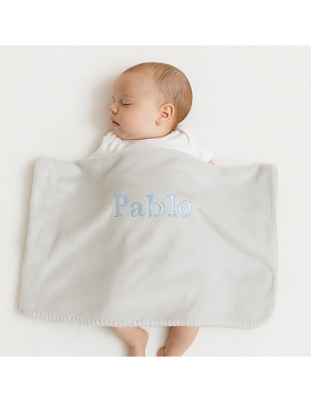 Baby Hamper with Embroidered Blanket & Teddy Bear | Elegant Newborn Gift Set