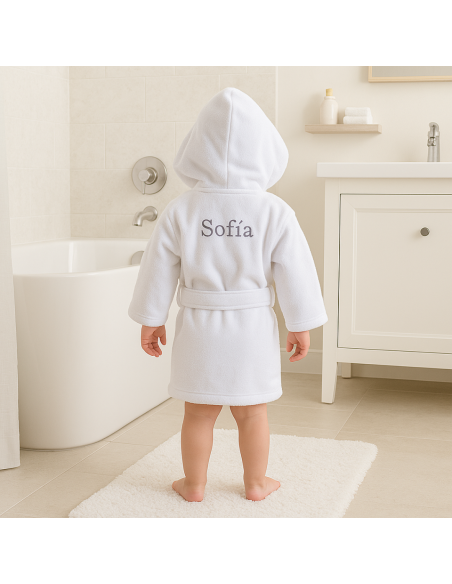Natural Baby Skincare Set with Embroidered Bathrobe | Personalized Gift for Newborns