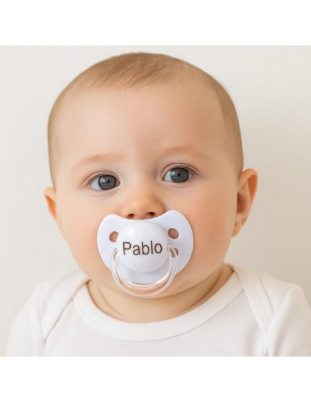 Set of 2 Personalized Pacifiers and Teddy Bear | Unique Baby Gift