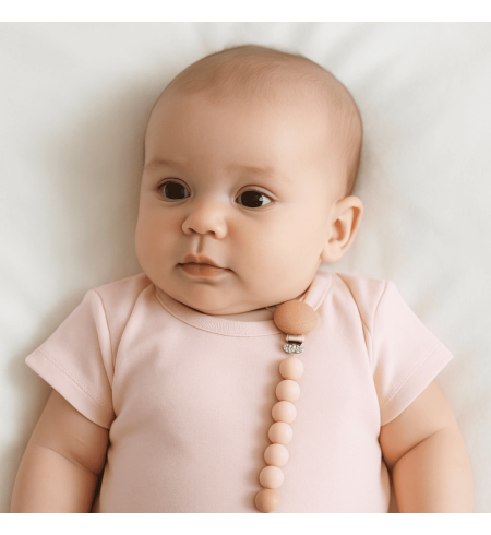 Gift Box with Bodysuit, Pacifier, Teether and Clip – Stylish Baby Gift Set
