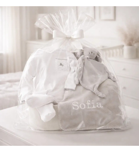 Personalized Blanket, Pajamas & Comforter Baby Hamper | Unique Newborn Gift