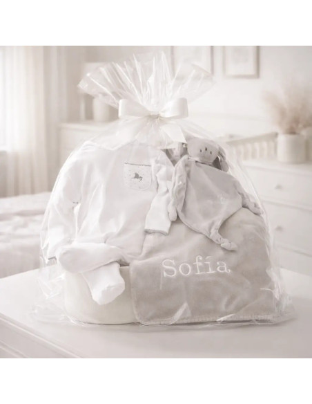 Personalized Blanket, Pajamas & Comforter Baby Hamper | Unique Newborn Gift