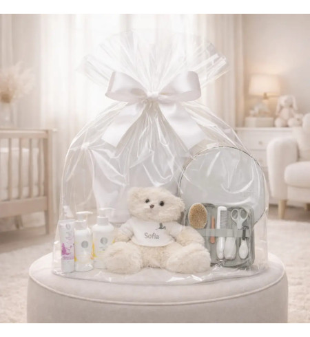 Cosmetic Set and Personalized Bathrobe for Baby | Premium Newborn Gift