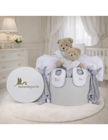 Classic Baby Hamper for Twins | Elegant Newborn Gift Set – Bebedeparis.com