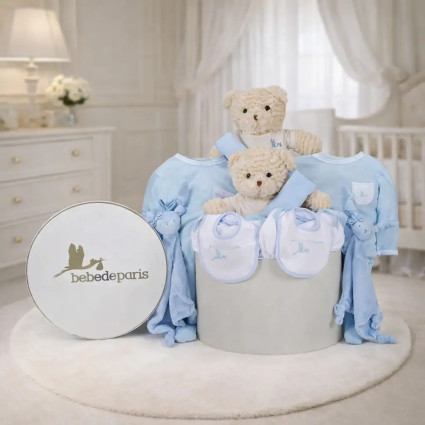 Classic Baby Hamper for Twins | Elegant Newborn Gift Set – Bebedeparis.com 2