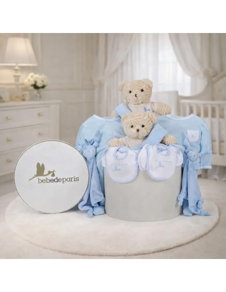 Classic Baby Hamper for Twins | Elegant Newborn Gift Set – Bebedeparis.com