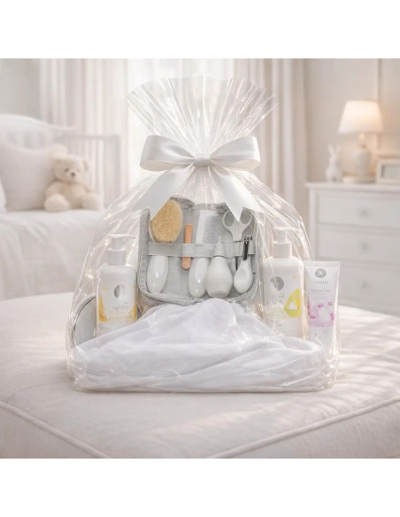 Cosmetic Set and Personalized Muslin Cloth | Elegant Newborn Gift