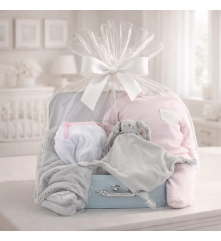 Personalized Blanket, Pajamas & Bodysuit Baby Hamper | Perfect Newborn Gift