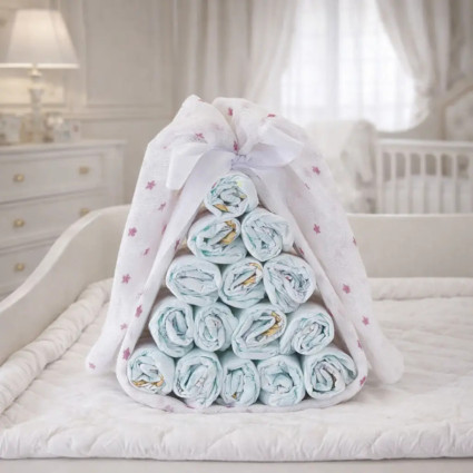 Diaper Candy with Personalized Muslin | Unique and Practical Baby Gift 2