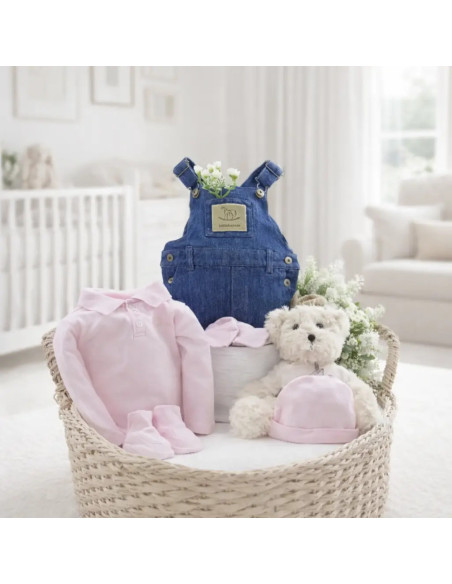 Baby Girl Gift Set with Clothes & Teddy Bear | Sweet Newborn Hamper
