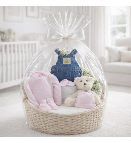 Baby Girl Gift Set with Clothes & Teddy Bear | Sweet Newborn Hamper