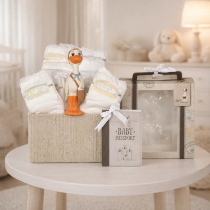 Diaper Cake with Nicky Teether | Adorable & Practical Newborn Gift 2