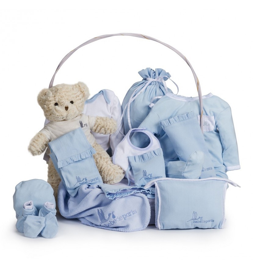 Classic Complete Baby Gift Basket Blue	
