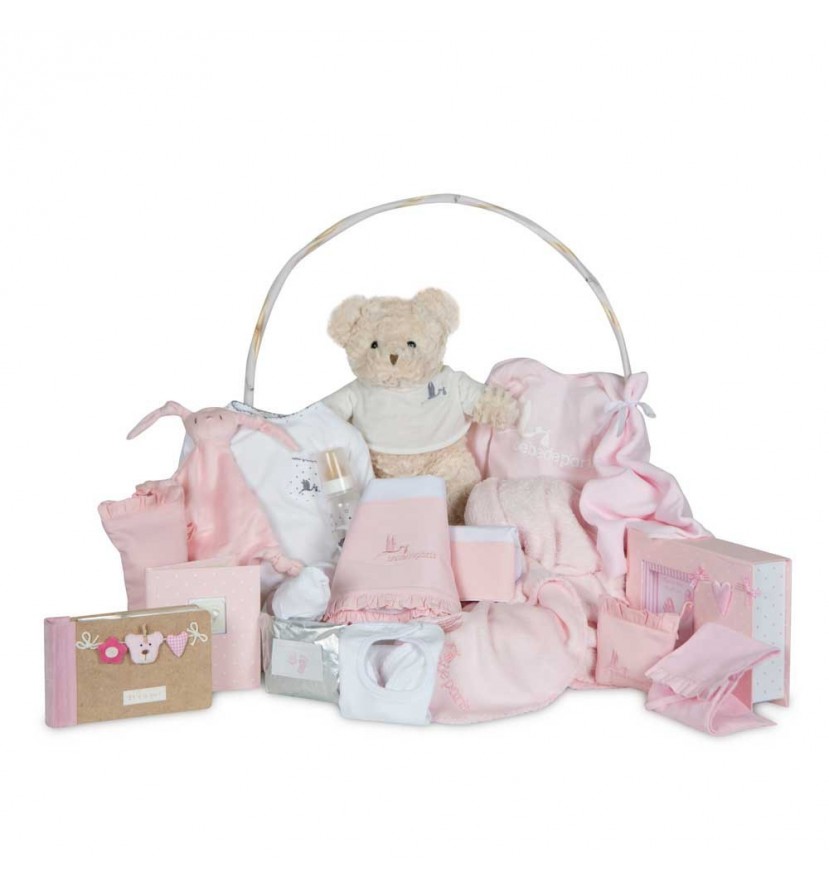 Memories Deluxe Baby Gift Basket Pink