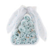 Sweet nappy cake with customisable muslin blue