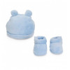 Leggings hat and newborn bootees baby pack blue