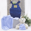 Baby outfit with teddy bear gift blue
