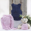 Baby girl outfit with teddy bear hamper pink