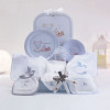 Children's tableware gift and newborn bib set blue