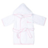 Embroidered dressing gown, muslin and teddy bear set pink