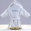 Embroidered dressing gown and teddy bear set grey