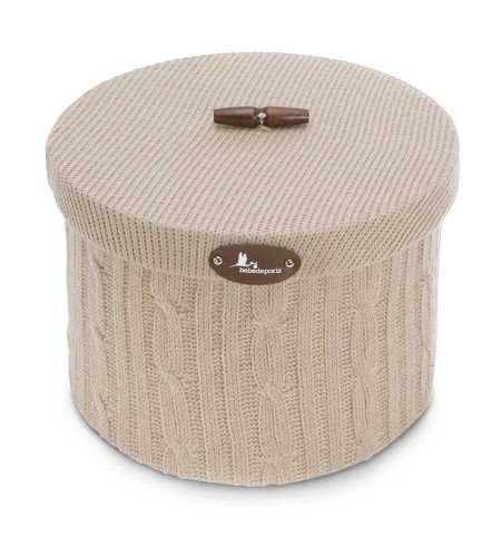 Caja redonda lana beige M