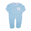 Basket Personalized Blanket Pajamas and bodysuit for Newborn blue