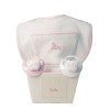 Pack of two customized dummies and bib pink