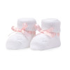 Pack of bootees and personalised dummy with baby’s name pink