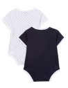 Personalised bodysuit giftset with bootees dummy and dummy clip blue