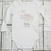 Personalised bodysuit giftset with bootees dummy and dummy clip pink