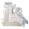 Muslin comforter and personalised dummy set grey