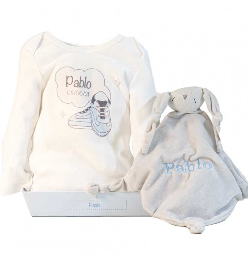 Bodysuit and personalised comforter set blue