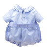 Honeycomb-smocked romper and bootees